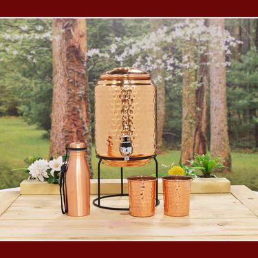 5 Ltr Copper Water Dispenser + 2 Glass & Stand with Free 300ml Copper Bottle - Image 7